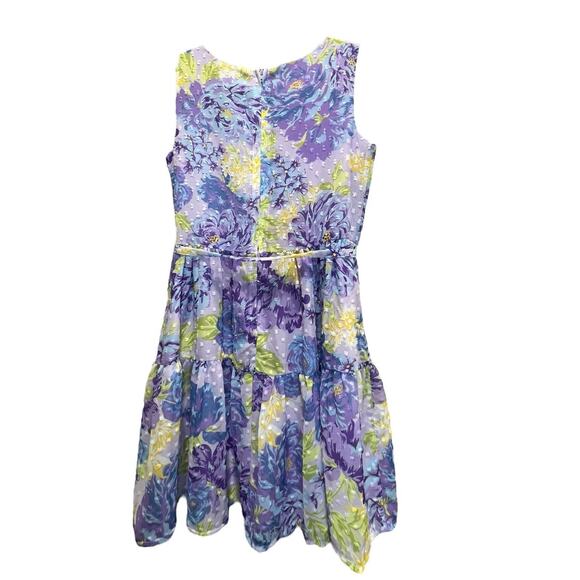 NWT! The Children's Place Girls Floral Tiered Dress in Purple - Size 12 - Picture 6 of 9